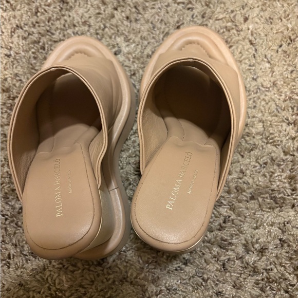 Paloma Barcelo Cream nude Leather Mules size 37 - Picture 3 of 7